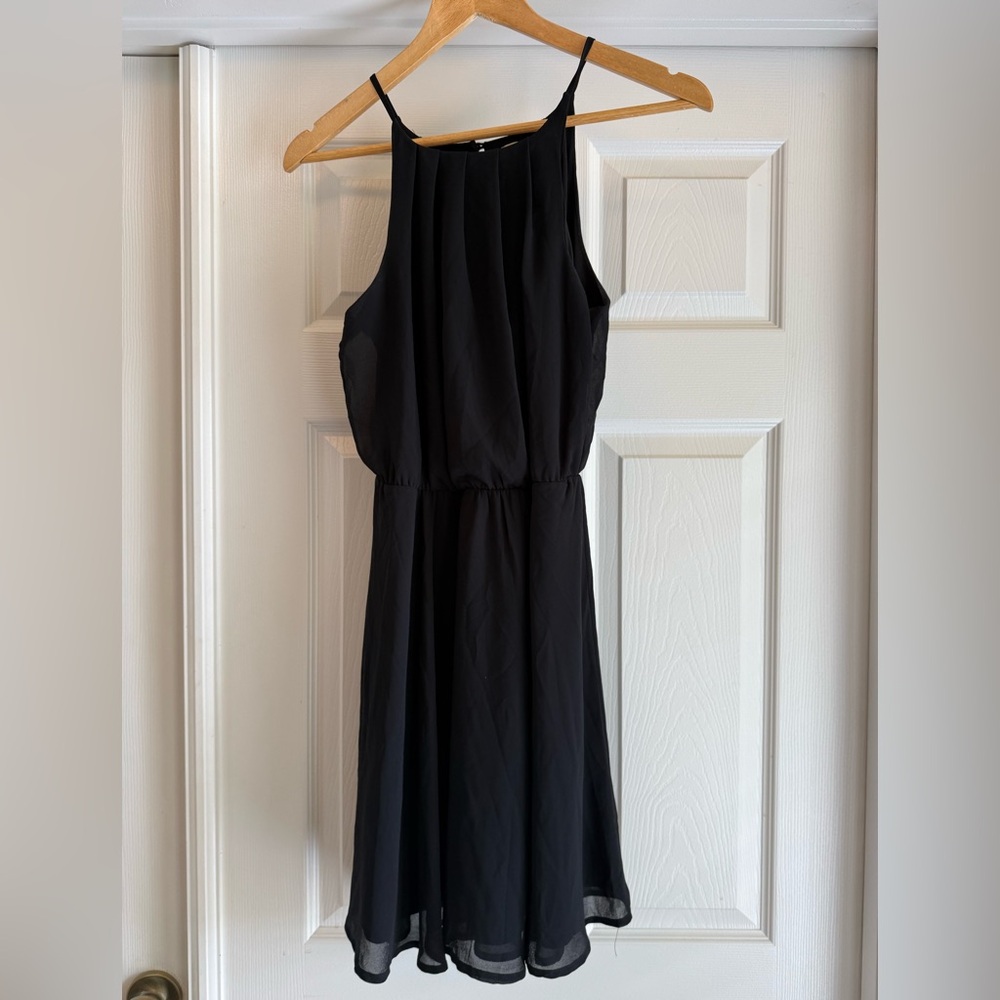 Mi ami Black Spaghetti Strap Midi Dress Size Small Flowy